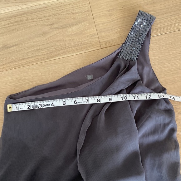 One shoulder top with sparkles on shoulder and sheer material - Picture 8 of 9